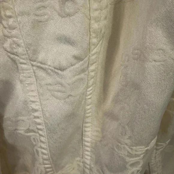 Ice jeans ivory cotton blend denim jacket logo embossed made in Italy size 42/S - Picture 2 of 16